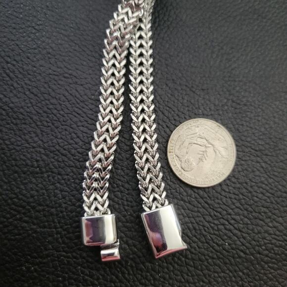 Stainless steel chunky 8×4mm mesh bracelet with magnetic slide clasp - Picture 4 of 4